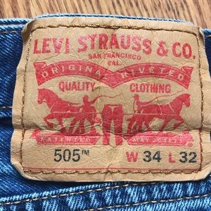 Levi 505 34”x32” Men’s Denim Jeans